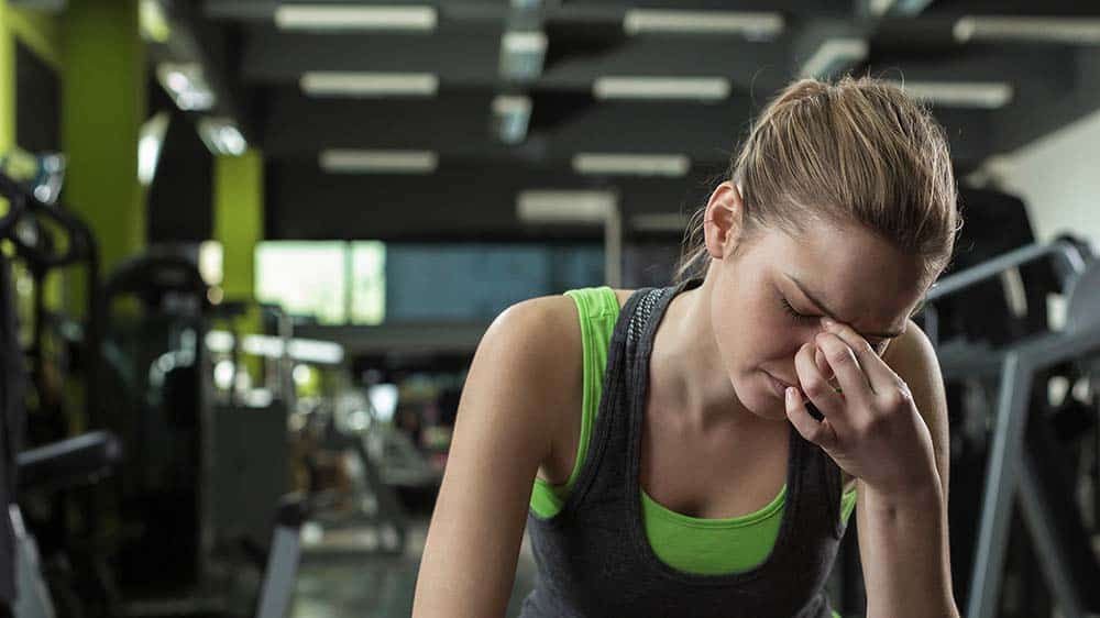 tired woman gym