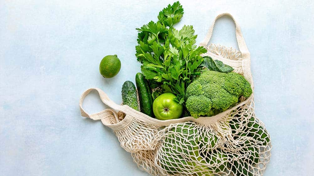 diabetes food myths, vegetables in string bag