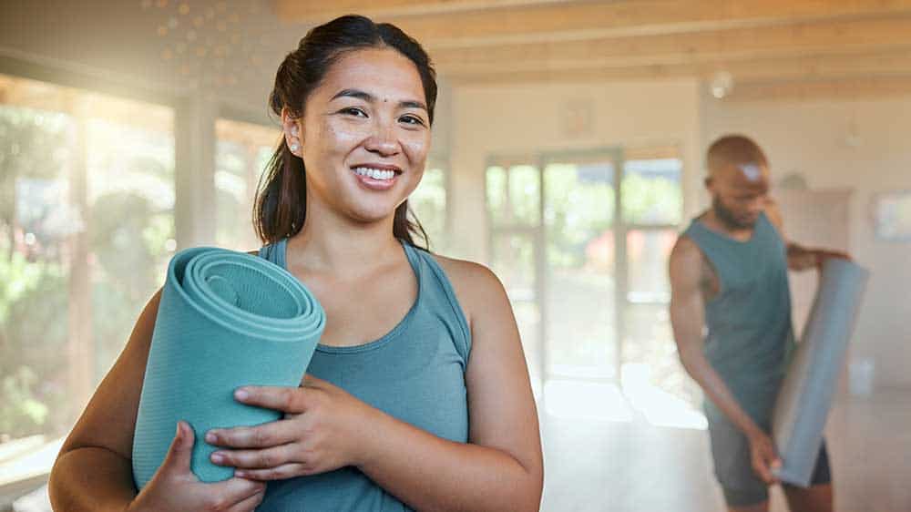 Woman at yoga class